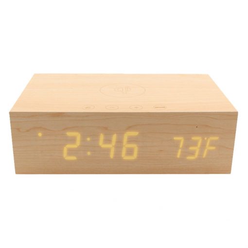 BlueSequoia Alarm Clock With Qi Charging Station And Wireless Speaker-5
