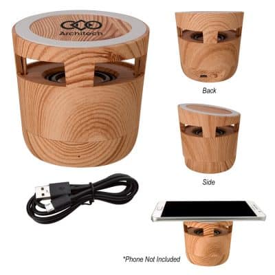 Woodgrain Wireless Charging Pad And Speaker-1