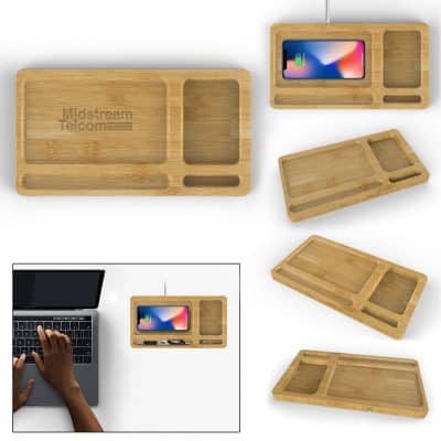 Bamboo Wireless Charger Tray - 5W