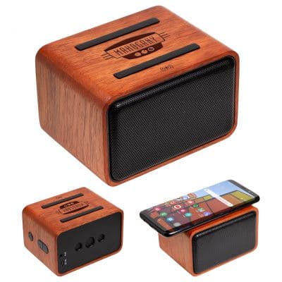 Mahogany Wireless Speaker with Wireless Charger-1