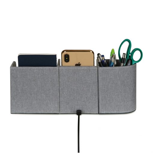 Truman Wireless Charging Desk Organizer - Medium Grey Heather-3