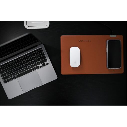 Easton Wireless Charging Mouse Pad - Cognac-3