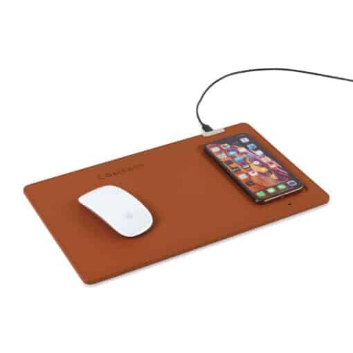 Easton Wireless Charging Mouse Pad - Cognac-1