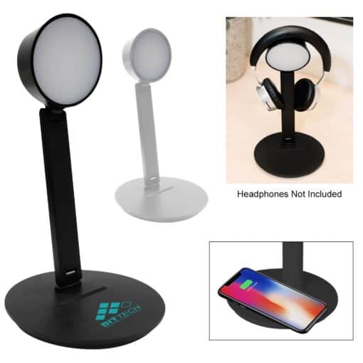Vanity Light Wireless Charger With Headphone Stand-1