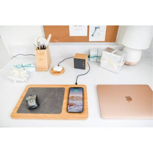 Auden Bamboo Wireless Charging Mouse Pad - Bamboo-5