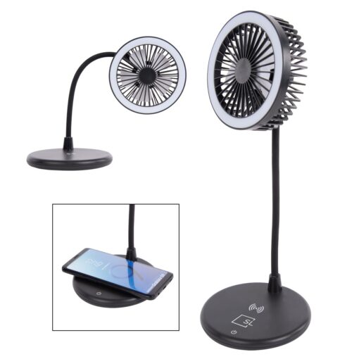 Desktop Fan With Ring Light & Wireless Charger-2