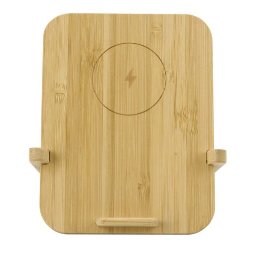 Bamboo 10W Wireless Charger with Phone Holder-2