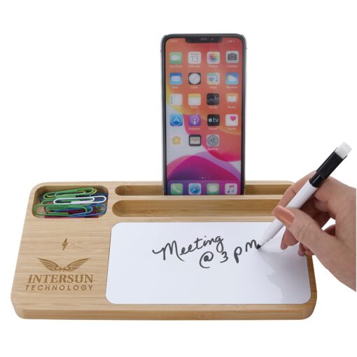 Bamboo 10W Wireless Charging Base with Dry Erase Board-1