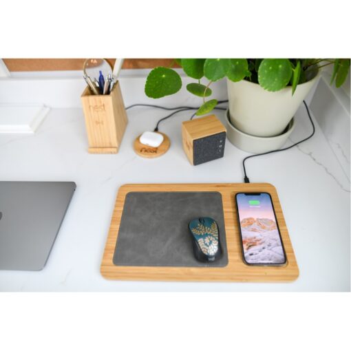 Auden Bamboo Wireless Charging Mouse Pad - Bamboo-7