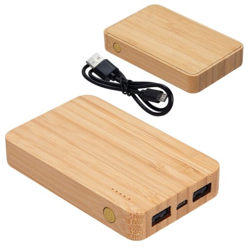Bamboo 5000mAh Dual Port Power Bank with Wireless Charger-4
