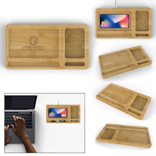 Bamboo Wireless Charger Tray - 10W-9