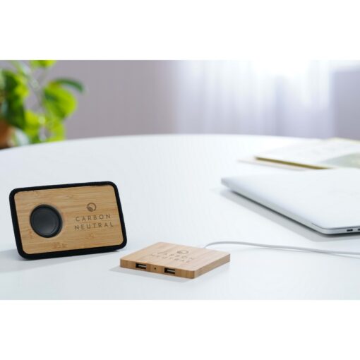 Bamboo Wireless Charging Pad with Dual Outputs-7