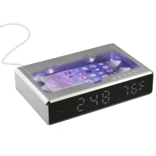 UV Sanitizer Desk Clock with Wireless Charging-5