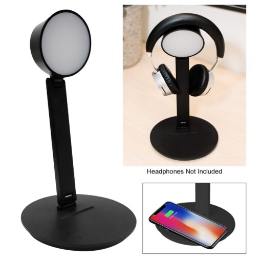 Vanity Light Wireless Charger With Headphone Stand-8
