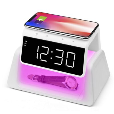Vivitar® UV Disinfecting Wireless Charger Clock-1