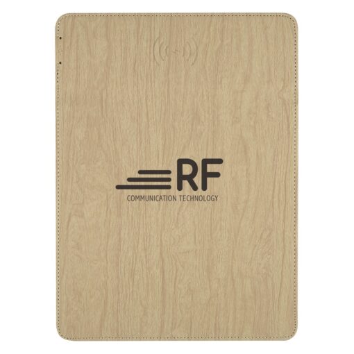 Woodgrain Wireless Charging Mouse Pad With Phone Stand-4