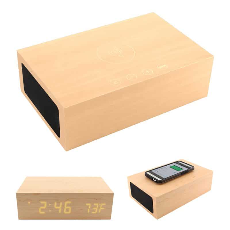 Custom Bluesequoia Alarm Clock With Qi Charging Station And Wireless Speaker - 3