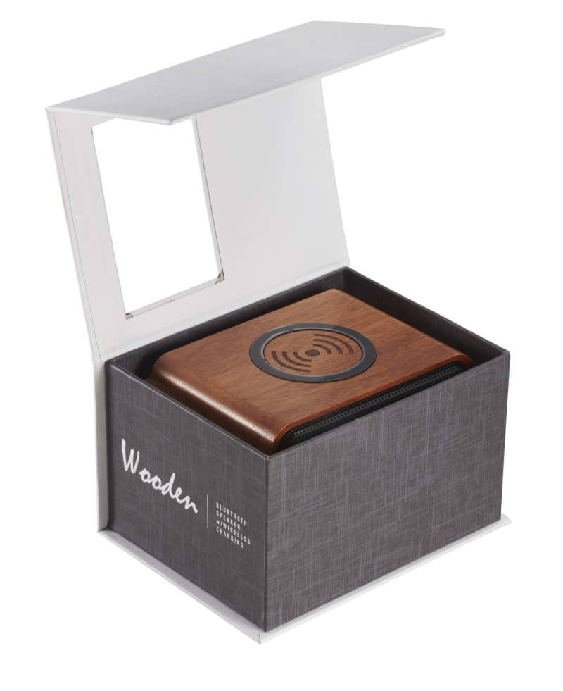 Custom Wood Bluetooth Speaker with Wireless Charging Pad - 9