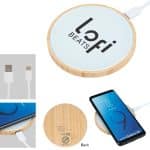 Custom 10w Glass & Bamboo Wireless Charger