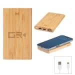 Custom 5000 Mah Bamboo Power Bank & 10w Wireless Charger - 2