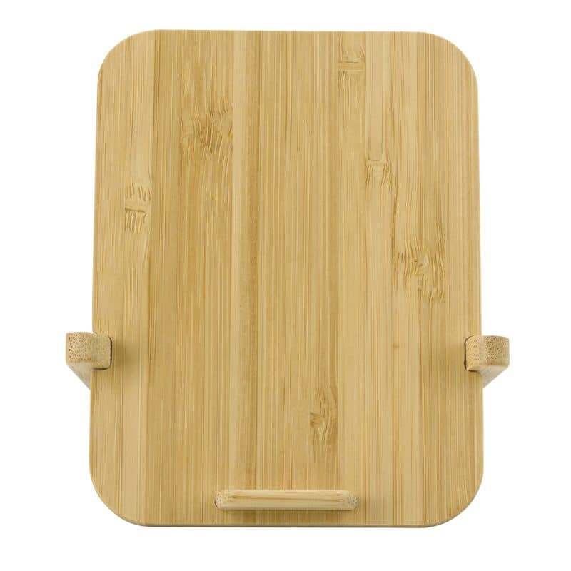 Custom Bamboo 10W Wireless Charger with Phone Holder - 5