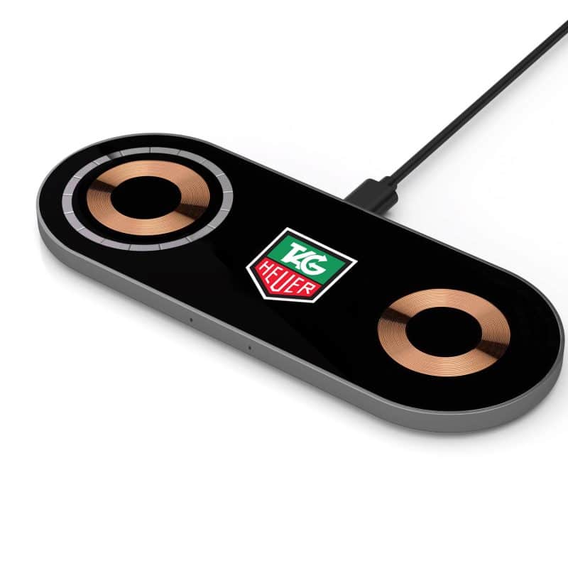 Custom Glass Top Dual Wireless Charging Pad