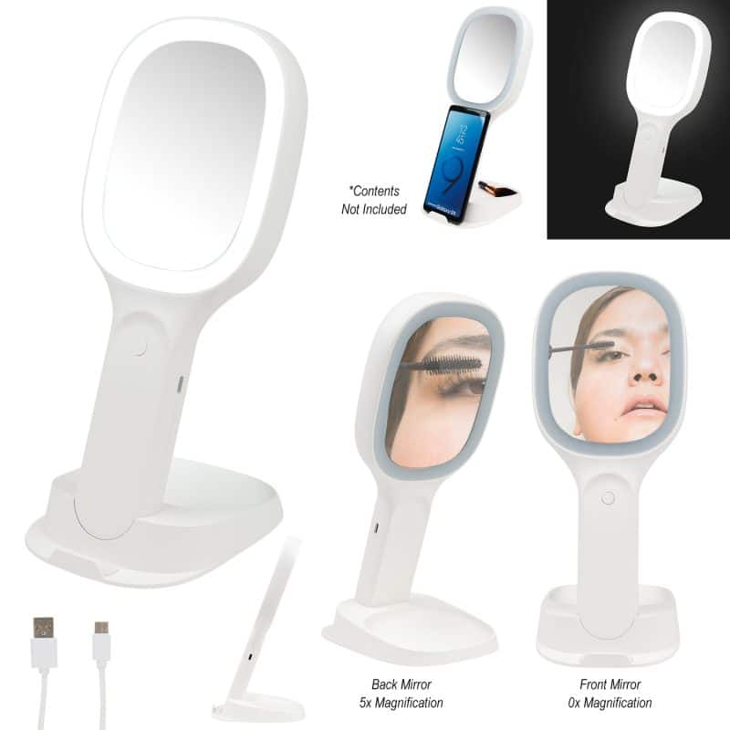 Custom Light Up Double Sided Mirror With Wireless Charger - 1