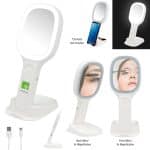 Custom Light Up Double Sided Mirror With Wireless Charger