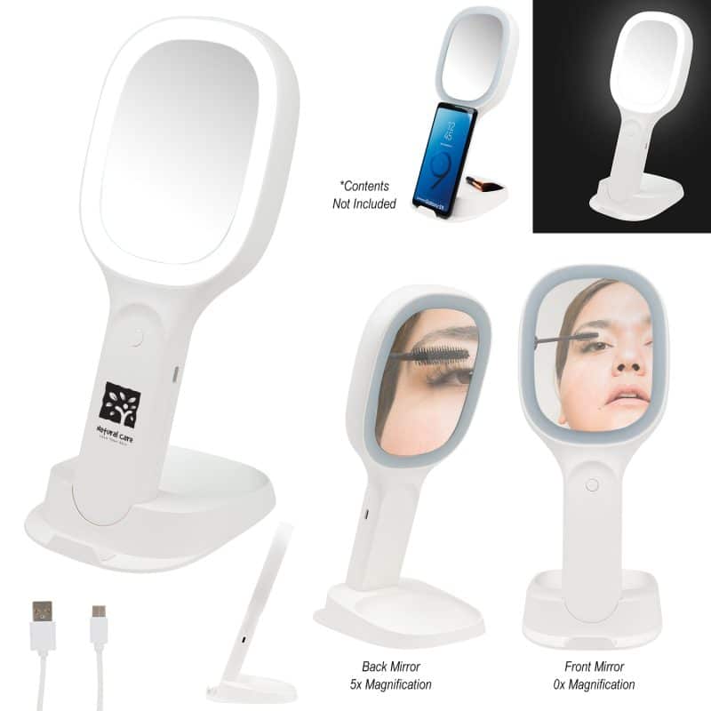 Custom Light Up Double Sided Mirror With Wireless Charger - 3