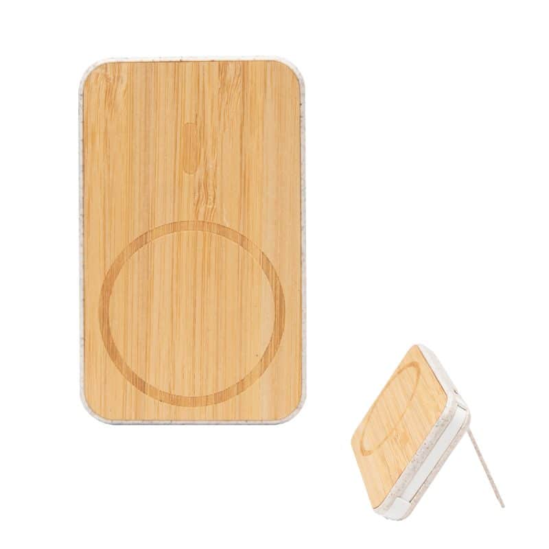 Custom Mag Max Bamboo Wireless Charger Power Bank - 1
