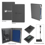 Custom Recycled Power Folio With Wireless Charger & Power Bank