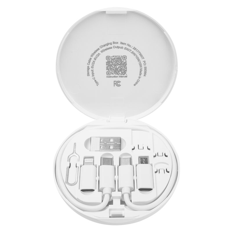 Custom Charging Cord & Adapter Set In Wireless Charging Case - 7