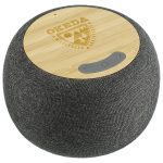 Custom Wireless Charging Garm Fabric & Bamboo Bluetooth Speaker