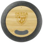 Custom Wireless Charging Garm Fabric & Bamboo Bluetooth Speaker - 7