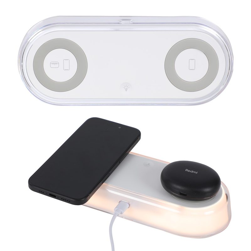 Custom Twin Deck 2-in-1 Wireless Charger with Ambient Light - 1