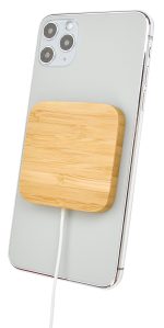 Custom Good Value™ Bamboo Magnet-Hold 15W Wireless Charger - 2