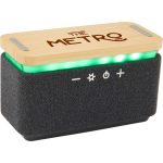 Custom Boost Fabric and Bamboo Wireless Charging Speaker
