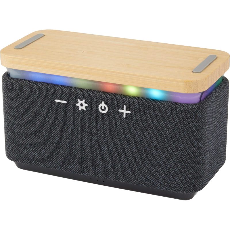 Custom Boost Fabric and Bamboo Wireless Charging Speaker - 3