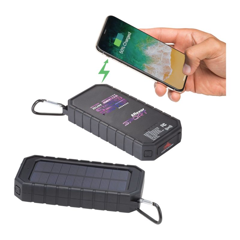 Custom High Sierra® IPX 5 Solar Fast Wireless Power Bank