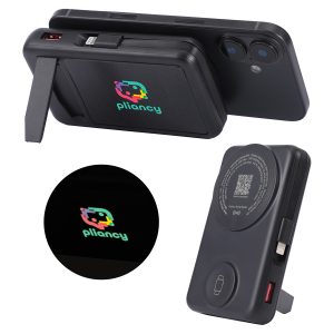 Custom Imperial 10000mAh Light-Up Power Bank with Magnetic Wireless Charger