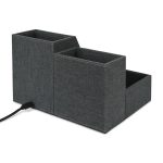 Custom Eden Wireless Charging Desk Organizer - Charcoal Heather - 5