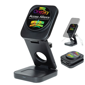 Custom "AMPSTATION" 3-in-1 15W Wireless Charging Station