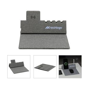 Custom EvoPad Charge 2 RPET Desktop Organizer / Wireless Charger